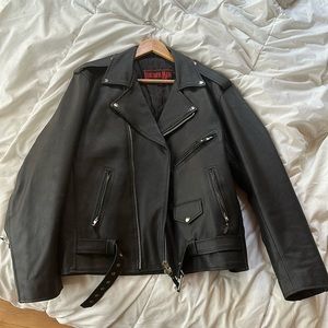 Leather Men Biker jacket size 44
